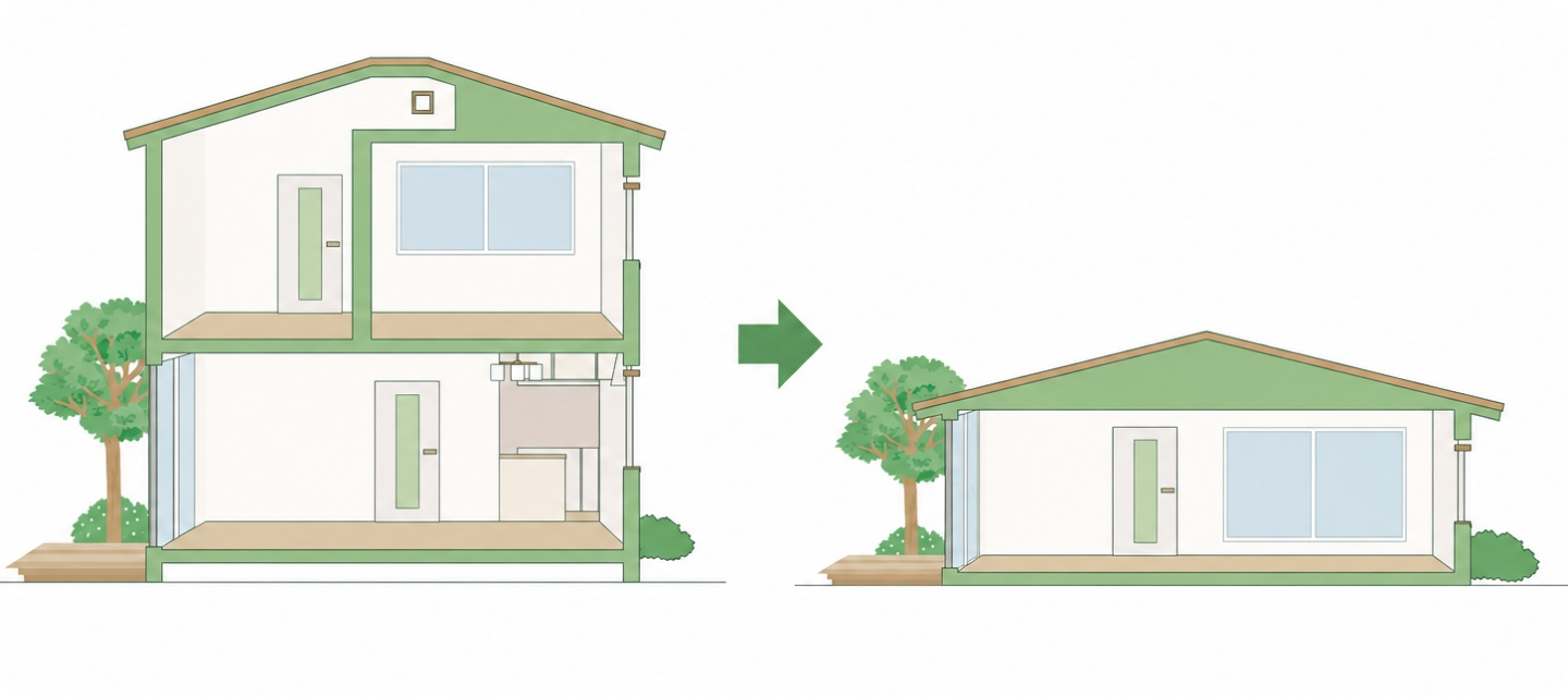 2階を減らして、平屋にする「減築」という選択